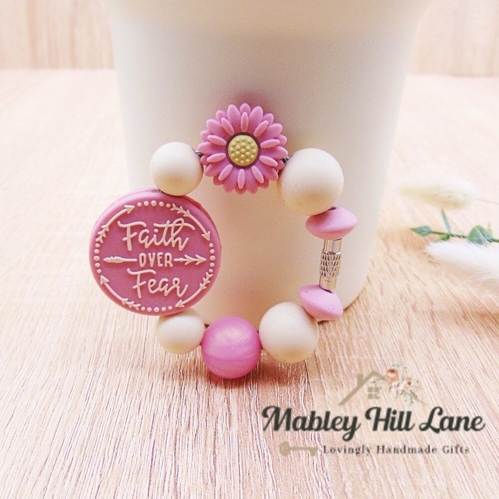 Stanley Cup Charm Faith Over Fear - Christian Theme Stanley Cup Charm - NEW!!